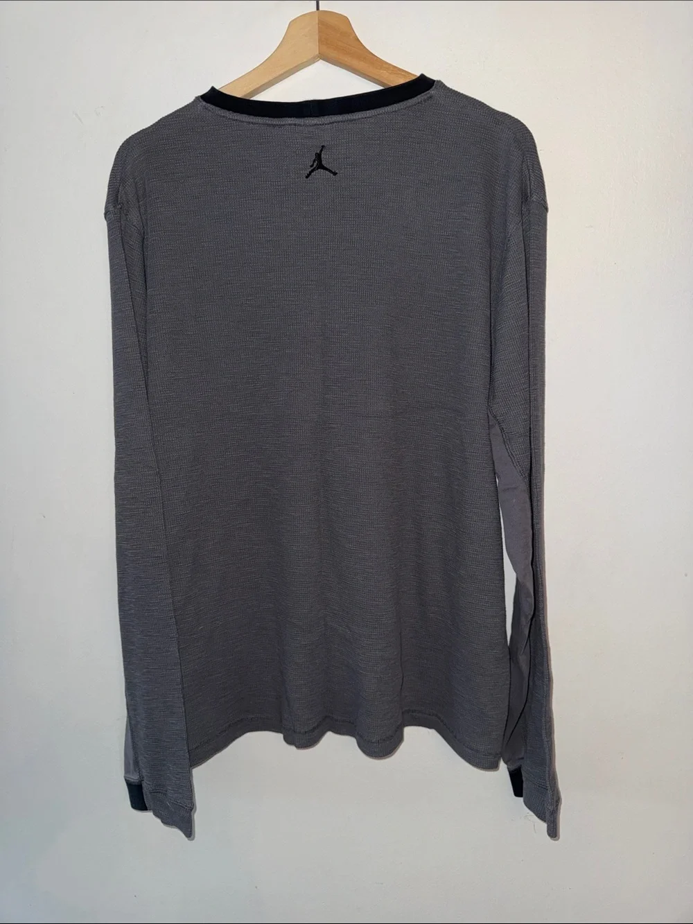 Nike Air Jordan Waffle Knit Thermal Long Sleeve Shirt Grey Men’s XXL